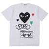 PLAY COMME des GARCONS MENS Multiple Heart Printed S/S T-Shirt WHITExBLACK画像