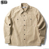 BLUCO STANDARD WORK SHIRTS L/S (BEG-BRN.STP) OL-109-020画像