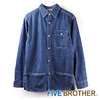 FIVE BROTHER DENIM BIG POCKET SHIRTS BLEACE 151859画像