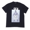 WIND AND SEA CHIYONOFUJI WOLF AND SEA GLITTER PRINT T-SHIRT BLACKxWHITE画像
