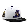 NEW ERA LOS ANGELES LAKERS 9FIFTY ICON SNAPBACK CAP WHITE BLACK CS70562649画像