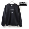 THRASHER GONZ CREW SWEAT BLACK/WHITE TH8428画像