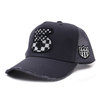 YOSHINORI KOTAKE CHECKER FLAG 5LOGO MESH CAP DARK GRAY画像