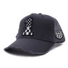 YOSHINORI KOTAKE DESIGN CHECKER FLAG 1LOGO MESH CAP DARK GRAY画像