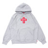 Supreme 20FW Cross Box Logo Hooded Sweatshirt GRAY画像