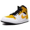 JORDAN BRAND AIR JORDAN 1 MID WHITE/BLACK/UNIVERSITY GOLD 554724-170画像