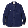 SUGAR CANE FICTION ROMANCE 4.5oz. INDIGO "CASINO STRIPE" WORK SHIRT (LONG SLEEVE) SC28651画像