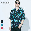 MSML/MUSIC SAVED MY LIFE BUTTERFLY OPEN COLLAR SHORT SLEEVE SHIRT M11-02A1-SS01画像