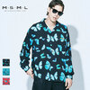 MSML/MUSIC SAVED MY LIFE BUTTERFLY OPEN COLLAR LONG SLEEVE SHIRT M11-02A1-SL01画像