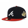 NEW ERA ATLANTA BRAVES 59FIFTY 1995 WORLD SERIES GAME FITTED CAP NAVY RED NR11783658画像