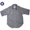 POST OVERALLS #1256 COTTON BLOCK CHECK CRUZER SHIRTS2 white x black画像