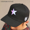 YOSHINORI KOTAKE DESIGN × BARNEYS NEWYORK BLACK LINE HOLOGRAM STAR LOGO MESH CAP BLACK画像
