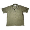 INDIVIDUALIZED SHIRTS SHORT SLEEVE ATHLETIC FIT LINEN CAMP COLLAR SHIRTS olive画像