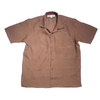 INDIVIDUALIZED SHIRTS SHORT SLEEVE ATHLETIC FIT LINEN CAMP COLLAR SHIRTS brown画像