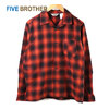 FIVE BROTHER LIGHT FLANNEL L/S ONEUP SHIRTS OMBRE RED 152101画像
