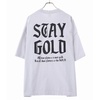 GOLD PEACH BRUSHED COTTON INSIDE OUT TEE DAMAGE AGED W/PRINTED 21B-GL78800画像