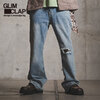 GLIMCLAP Processing denim semi-flared pants 11-028-GLA-CB画像