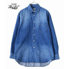 GOLD 10oz. COTTON / LINEN DENIM OVER SHIRT HARD WASH 21B-GL28728画像