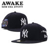Awake NY × NEW ERA 59FIFTY CAP SUBWAY SERIES NEW YORK YANKEES NAVY画像