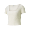 PUMA CLASSICS RIBBED FITTED TEE IVORY GLOW 531611-73画像