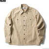 BLUCO STANDARD WORK SHIRTS L/S (BEG-BRN.STP) OL-109-021画像