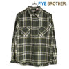 FIVE BROTHER HEAVY FLANNEL WORK SHIRTS GREEN CHECK 152160画像