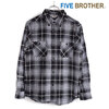 FIVE BROTHER HEAVY FLANNEL WORK SHIRTS BLACK CHECK 152160画像