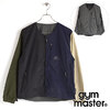gym master RVナイロンウィンドブレイクノーカラージャケット ネイビーCRZ/チャコール G518666-91画像