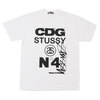 COMME des GARCONS × STUSSY LOGO TEE WHITE画像