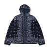atmos × ELEPHANT BRAND BANDANA FLEECE JACKET NAVY MAT21-A011画像