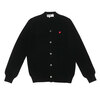 PLAY COMME des GARCONS SMALL RED HEART WOOL CARDIGAN BLACK画像