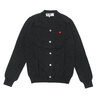 PLAY COMME des GARCONS SMALL RED HEART WOOL CARDIGAN CHARCOAL画像