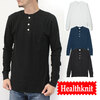 Healthknit ベーシックワッフル ヘンリーネック 長袖Tシャツ 601L画像