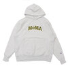 Champion × MoMA Reverse Weave Hoodie SILVER GREY画像