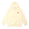PLAY COMME des GARCONS MENS JERSEY RED HEART PULLOVER PARKA IVORY画像