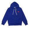 PLAY COMME des GARCONS MENS JERSEY RED HEART ZIP HOODIE BLUE画像