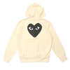 PLAY COMME des GARCONS MENS JERSEY BLACK HEART ZIP HOODIE IVORY画像