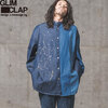 GLIMCLAP Patchwork design & gimmick processing denim shirt 12-109-GLS-CB画像