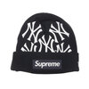 Supreme × New York Yankees 21FW New Era Box Logo Beanie NAVY画像