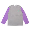 PLAY COMME des GARCONS MENS Small Red Heart Coloured L/S T-Shirt GRAYxPURPLE画像