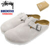 STUSSY × BIRKENSTOCK 1774 BOSTON SHAGGY SUEDE Bone 1022970画像