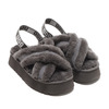 UGG W DISCO CROSS SLIDE Charcoal 1121550-CHRC画像