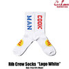 COOKMAN RIB CREW SOCKS LOGO WHITE 233-21966画像