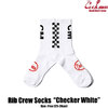 COOKMAN RIB CREW SOCKS CHECKER WHITE 233-21968画像