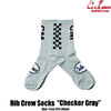 COOKMAN RIB CREW SOCKS CHECKER GRAY 233-21969画像