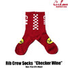 COOKMAN RIB CREW SOCKS CHECKER WINE 233-21970画像