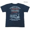 STUDIO D'ARTISAN USAコットンインディゴ プリントTシャツ "レイルロード フラッシャー" 8076画像