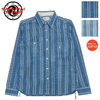 SAMURAI JEANS 藍刺し子ストライプ ワークシャツ SSS22-SSK画像