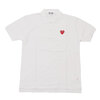 PLAY COMME des GARCONS MENS RED HEART POLO SHIRT WHITExRED画像