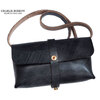 CHARLIE BORROW OAK BARK TANNED LEATHER &times; HAND STITCH SHOULDER BAG MADE IN ENGLAND black画像